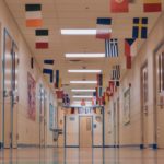 School Corridor with flags